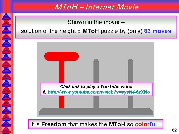 MTo. H – Internet Movie Shown in the movie – solution of the height