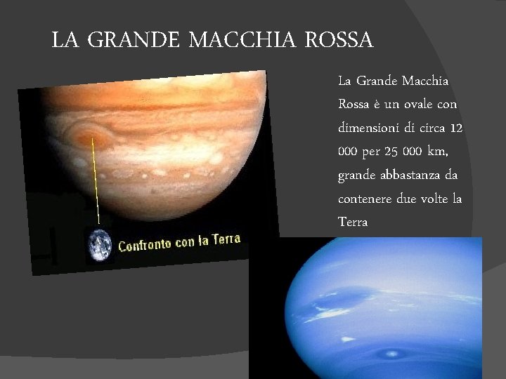 LA GRANDE MACCHIA ROSSA La Grande Macchia Rossa è un ovale con dimensioni di