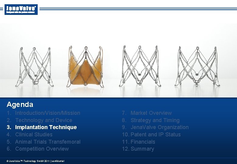 Agenda 1. 2. 3. 4. 5. 6. Introduction/Vision/Mission Technology and Device Implantation Technique Clinical Agenda 1. 2. 3. 4. 5. 6. Introduction/Vision/Mission Technology and Device Implantation Technique Clinical