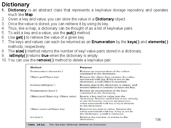 Dictionary 1. Dictionary is an abstract class that represents a key/value storage repository and