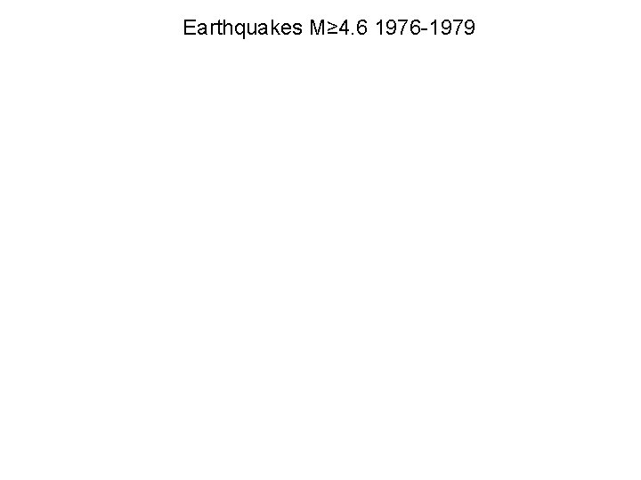 Earthquakes M≥ 4. 6 1976 -1979 