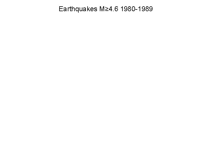 Earthquakes M≥ 4. 6 1980 -1989 