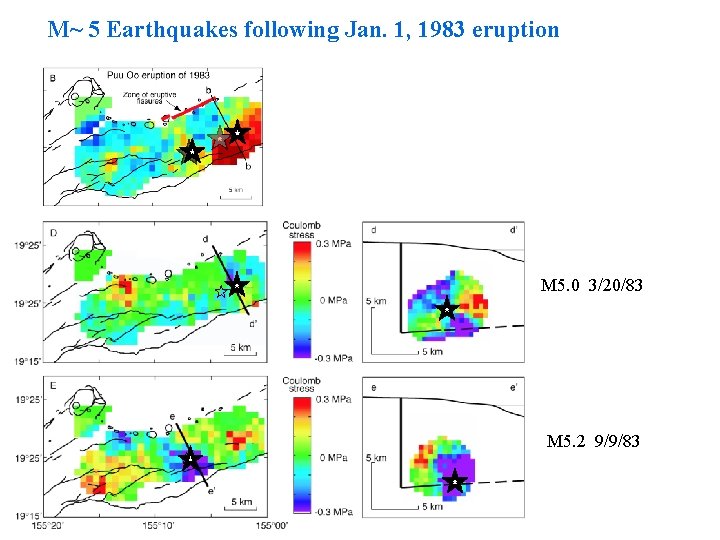 M~ 5 Earthquakes following Jan. 1, 1983 eruption M 5. 0 3/20/83 M 5.