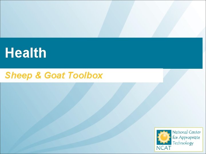 Health Sheep & Goat Toolbox 