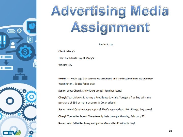 Advertising Media Assignment 15 