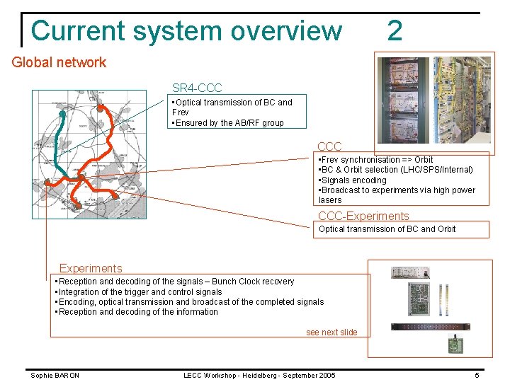 Current system overview 2 Global network SR 4 -CCC • Optical transmission of BC