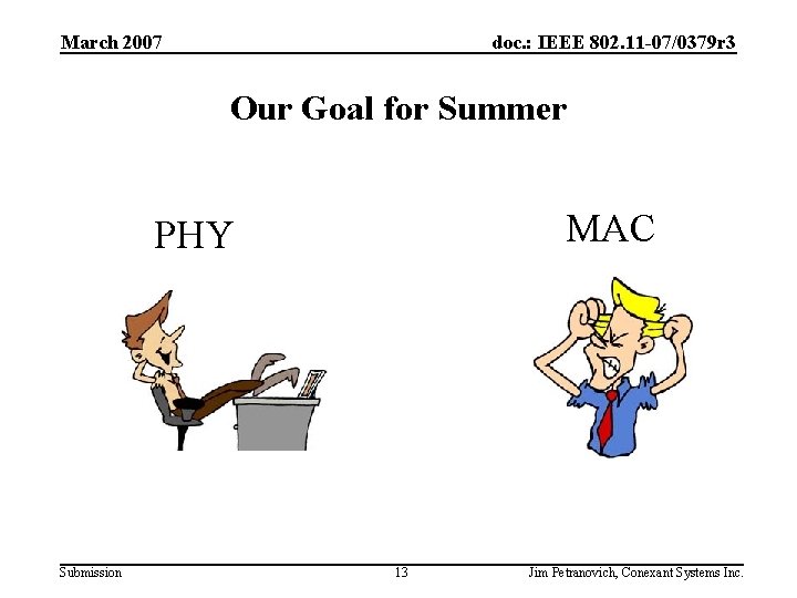 March 2007 doc. : IEEE 802. 11 -07/0379 r 3 Our Goal for Summer