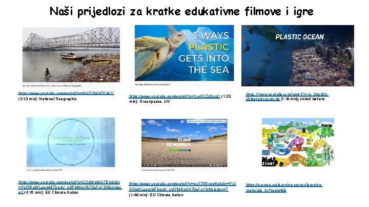 Naši prijedlozi za kratke edukativne filmove i igre https: //www. youtube. com/watch? v=HQTUWK 7