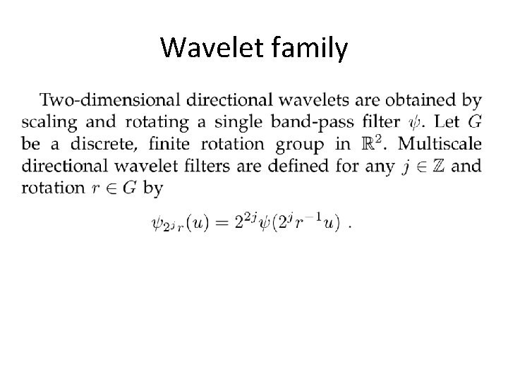 Wavelet family 