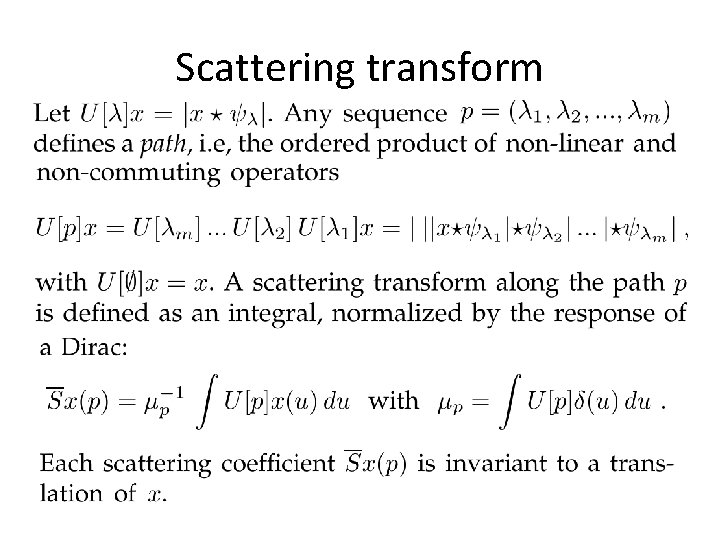 Scattering transform 