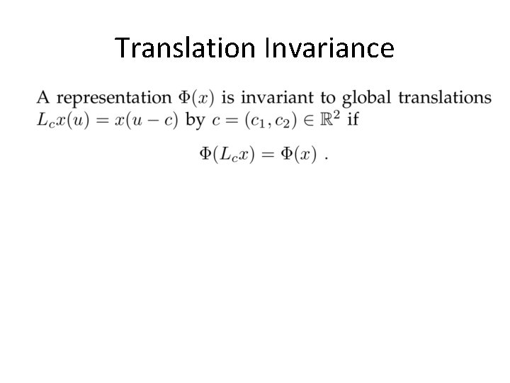Translation Invariance 