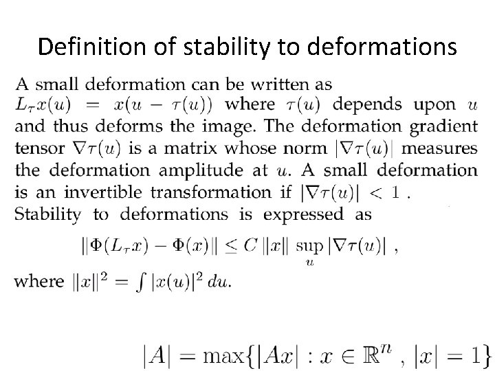 Definition of stability to deformations 