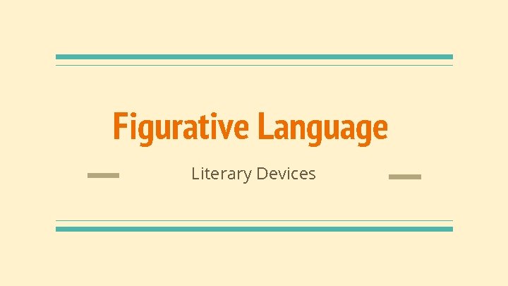 Figurative Language Literary Devices 