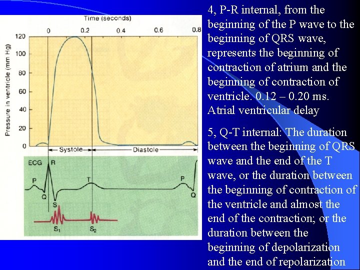 4, P-R internal, from the beginning of the P wave to the beginning of