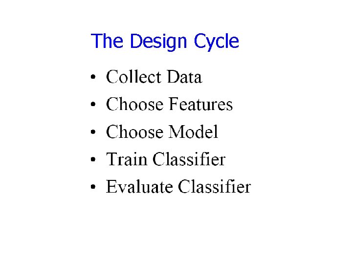The Design Cycle The Design Cycle