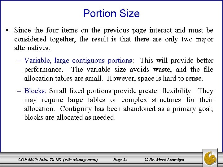 Portion Size • Since the four items on the previous page interact and must