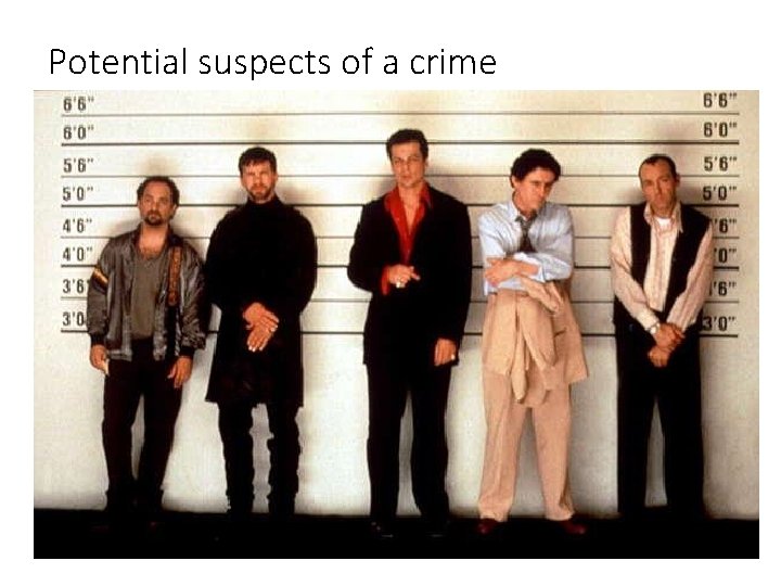 Potential suspects of a crime 