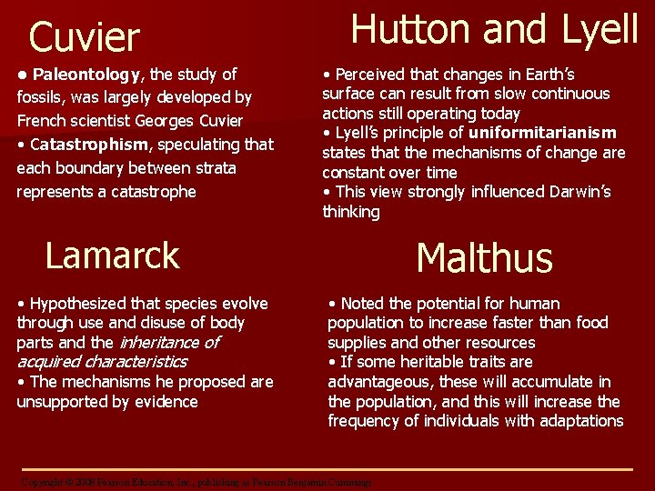 Cuvier • Paleontology, the study of fossils, was largely developed by French scientist Georges
