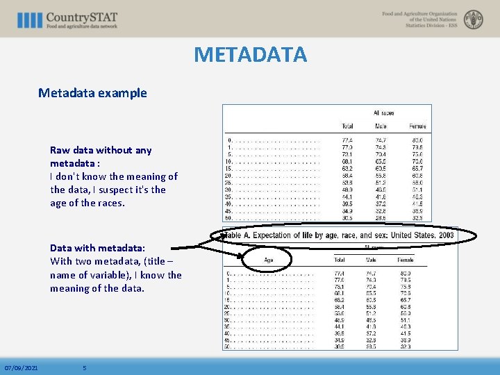 METADATA Metadata example Raw data without any metadata : I don't know the meaning