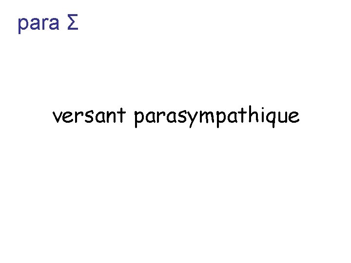 para Σ versant parasympathique 