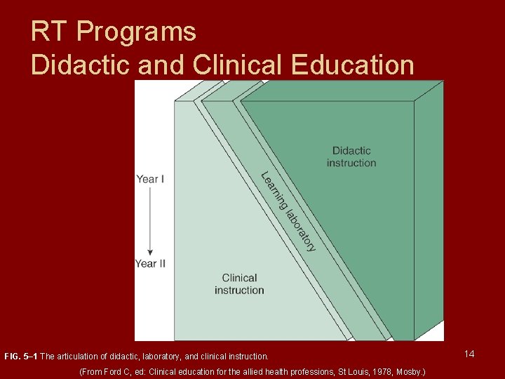 RT Programs Didactic and Clinical Education FIG. 5– 1 The articulation of didactic, laboratory,