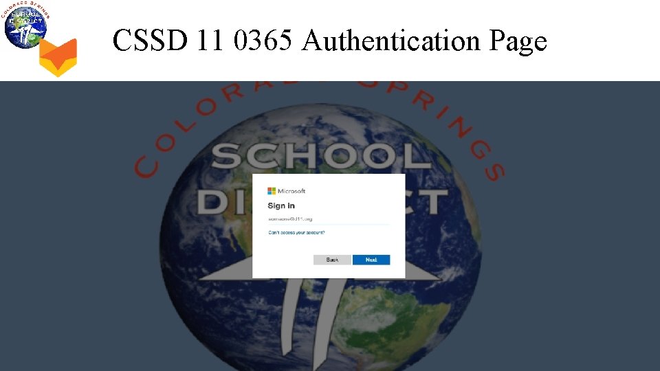 CSSD 11 0365 Authentication Page 