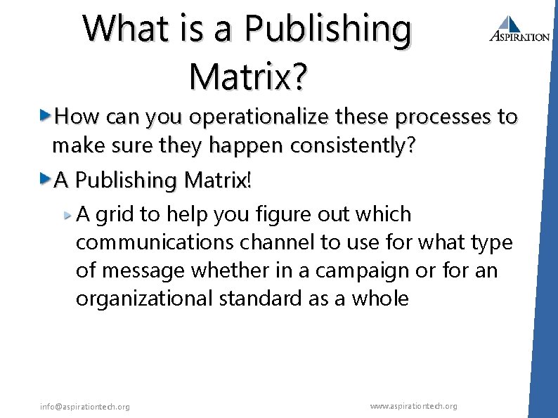 What is a Publishing Matrix? How can you operationalize these processes to make sure