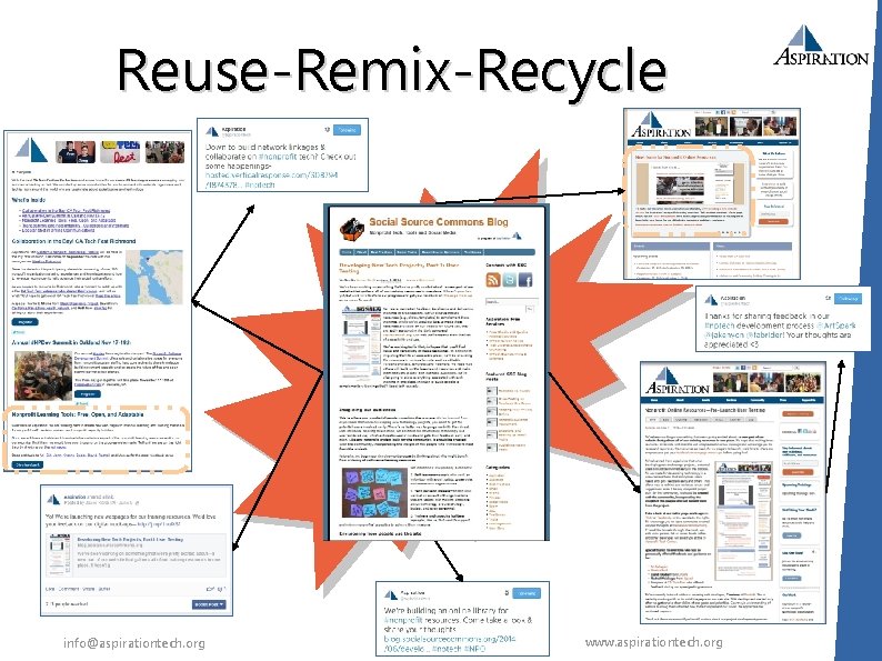 Reuse-Remix-Recycle info@aspirationtech. org www. aspirationtech. org 