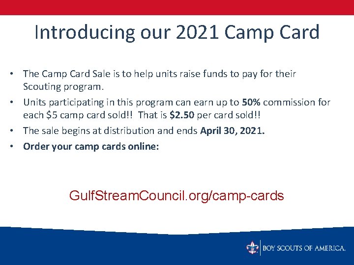 Introducing our 2021 Camp Card • The Camp Card Sale is to help units