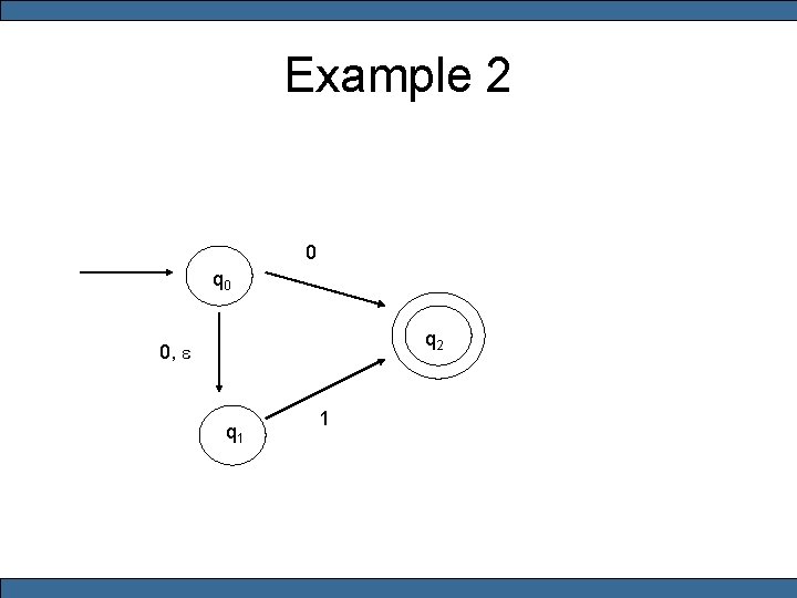 Example 2 0 q 2 0, e q 1 1 