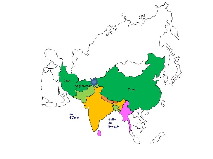 Iran Afghanistan Mer d’Oman Chine Golfe du Bengale 