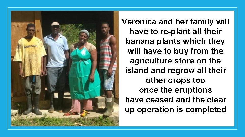 Veronica and her family will have to re-plant all their banana plants which they