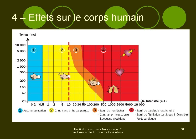 4 – Effets sur le corps humain Habilitation électrique - Tronc commun 2 Véhicules