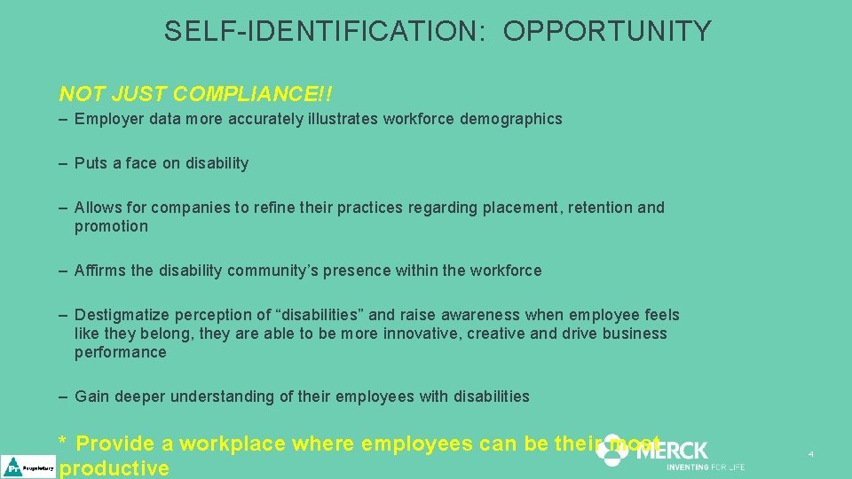 SELF-IDENTIFICATION: OPPORTUNITY NOT JUST COMPLIANCE!! – Employer data more accurately illustrates workforce demographics –