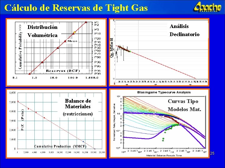 Cálculo de Reservas de Tight Gas ARGENTINA Análisis Declinatorio Qg, MMscfd Distribución Volumétrica Balance