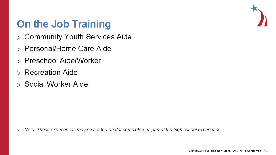 On the Job Training > Community Youth Services Aide > Personal/Home Care Aide >