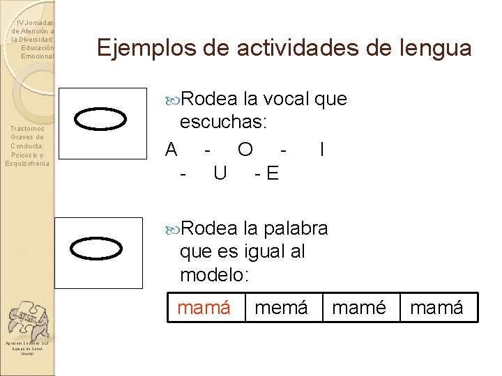 IV Jornadas de Atención a la Diversidad: Educación Emocional Ejemplos de actividades de lengua