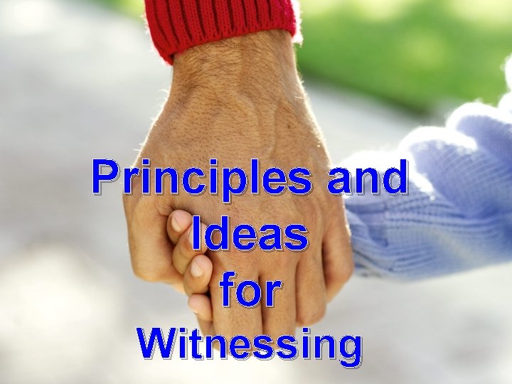 Principles and Ideas for Witnessing 