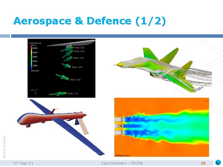 © Zeus Numerix Aerospace & Defence (1/2) 07 -Sep-21 Zeus Numerix - Profile 18