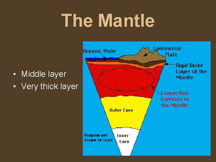 The Mantle • Middle layer • Very thick layer 