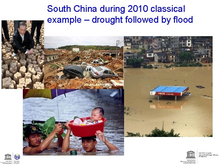 South China during 2010 classical example – drought followed by flood 