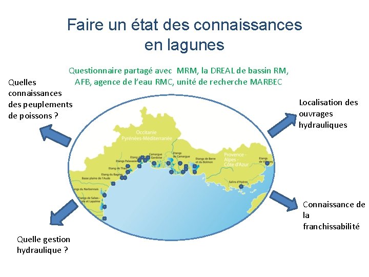 Faire un état des connaissances en lagunes Questionnaire partagé avec MRM, la DREAL de