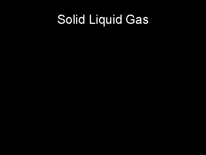 Solid Liquid Gas 