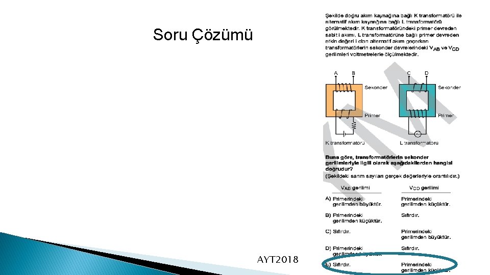 Soru Çözümü AYT 2018 