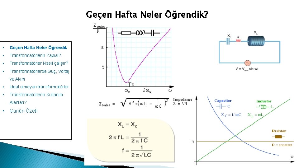 Geçen Hafta Neler Öğrendik? • Geçen Hafta Neler Öğrendik • Transformatörlerin Yapısı? • Transformatörler