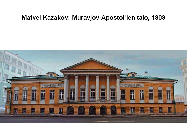 Matvei Kazakov: Muravjov-Apostol’ien talo, 1803 