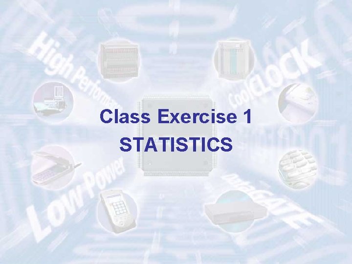 Class Exercise 1 STATISTICS 