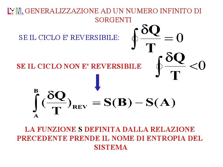 GENERALIZZAZIONE AD UN NUMERO INFINITO DI SORGENTI SE IL CICLO E' REVERSIBILE: SE IL