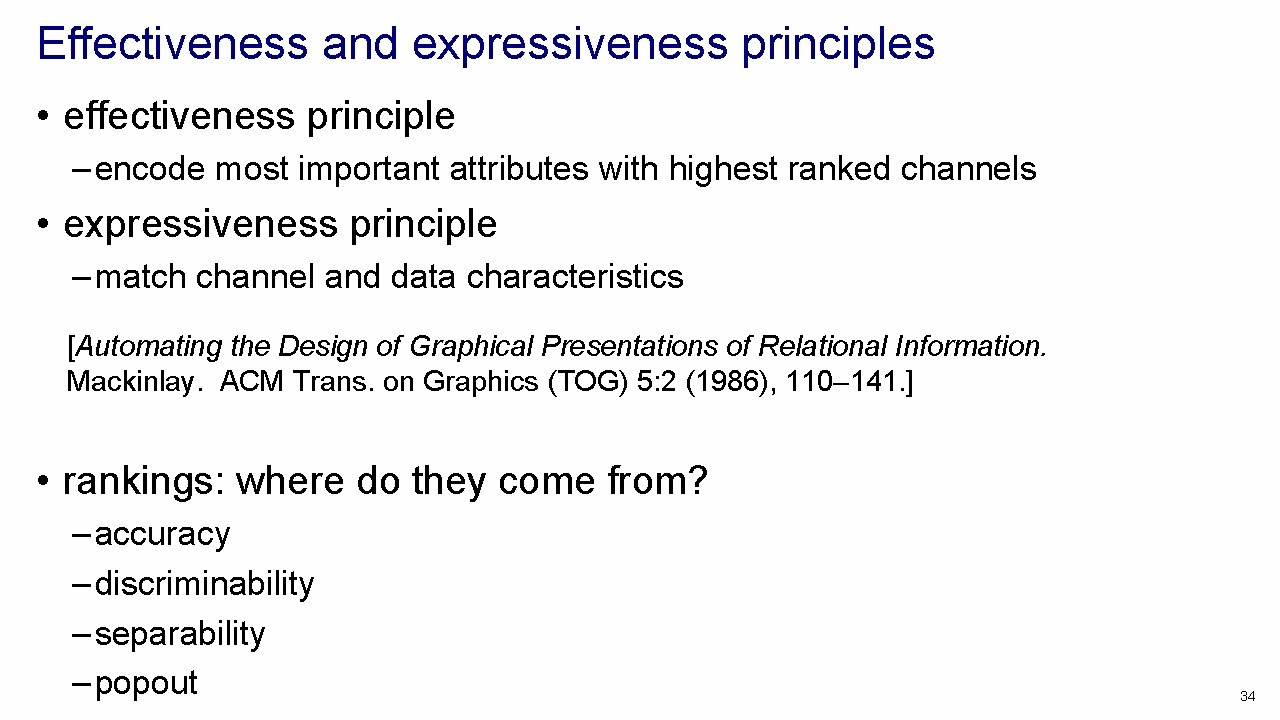 Effectiveness and expressiveness principles • effectiveness principle – encode most important attributes with highest