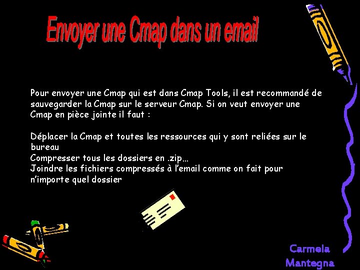 Pour envoyer une Cmap qui est dans Cmap Tools, il est recommandé de sauvegarder